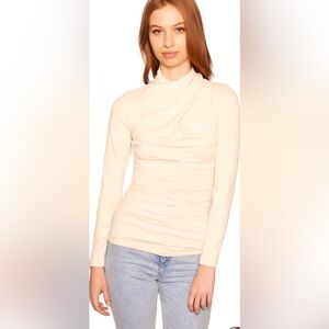 Susana Monaco crisscross mock long sleeve top $148 Retail